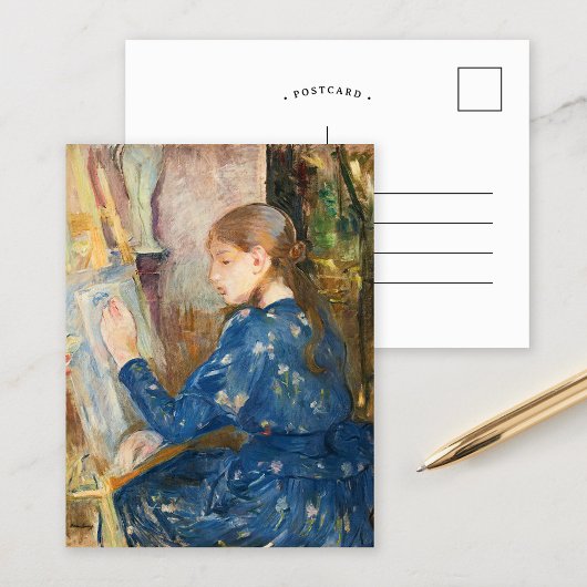 Jeune Fille Écrivant | Berthe Morisot Briefkaart