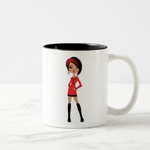 Jeune Fille Fashionista Mug Deux Tons