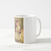 Jeune fille mignonne tenant des fleurs de tasse à  (Devant droit)