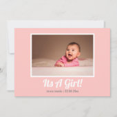 Jeune fille moderne, invitation baby shower (Devant)