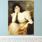 Jeune Fille Reveuse, Portrait de Berthi Capel Canvas Afdruk (Insitu (Houten vloer))