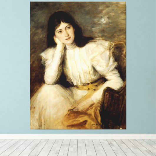 Jeune Fille Reveuse, Portrait de Berthi Capel Canvas Afdruk (Insitu (Houten vloer))
