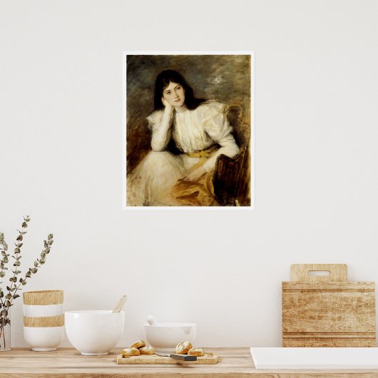 Jeune Fille Reveuse, Portrait de Berthi Capel Poster (Keuken)