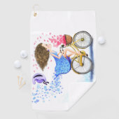 Jeune Fille Sur Un Vélo Golf Serviette Romantique (En situation)