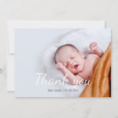 Jeune garçon baby shower, carte de remerciements (Devant)