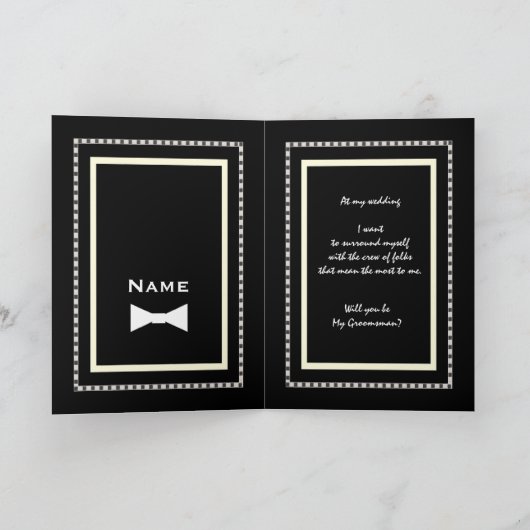 Jeune Garçon d'Honneur Nom Personnalisé Faire-Part (Intérieur)