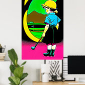Jeune golfeur - Impression sur toile (Bureau à domicile)