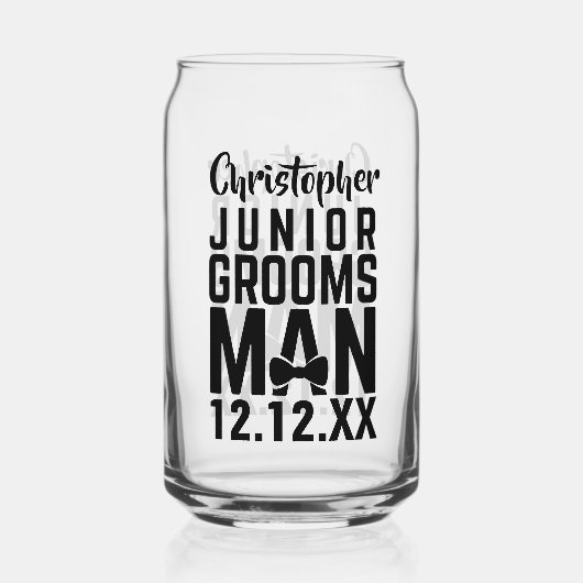 Jeune Groomsman Mariage Favor Can Verre (Verso)