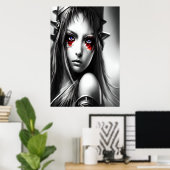 Jeune guerrier d'anime | AI Art Poster (Bureau à domicile)