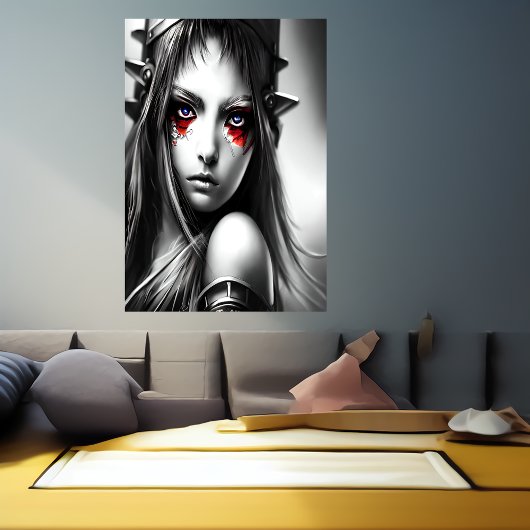 Jeune guerrier d'anime | AI Art Poster