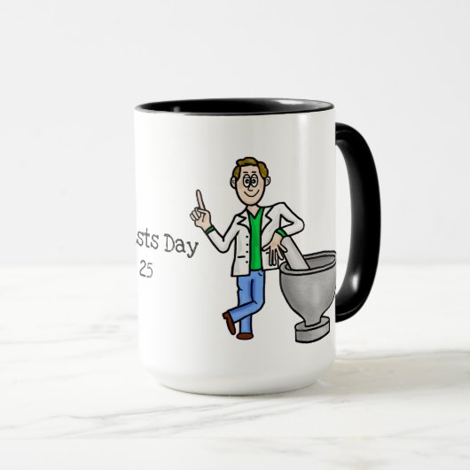 Jeune Homme Pharmacien Jour Mug (Devant droit)