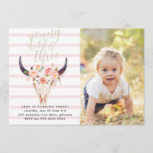 Jeune invitation sauvage de Boho et de trois