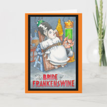 Jeune mariée de carte de Frankenswine Halloween