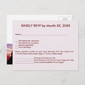 Jeune mariée et marié en carte postale de menu du (Devant / Derrière)