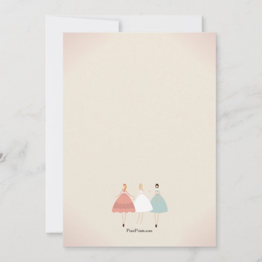 Jeune mariée et son invitation de préposés (Dos)