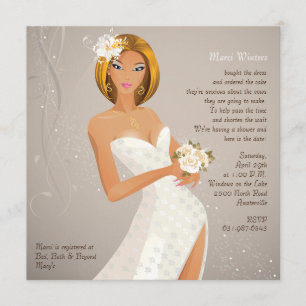 Jeune mariée séduisante - invitation de Fête de la