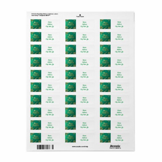 *JEUNE NOËL* ÉTIQUETTE DE ADRESSE (Feuille entière)