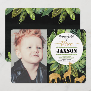 Jeune sauvage et trois garçon invitation photo