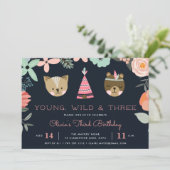 Jeune, sauvage et trois | Invitation de fête d'ann (Debout devant)