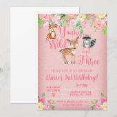 Jeune sauvage et trois invitation de Woodland. (Devant / Derrière)