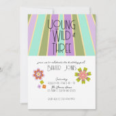 Jeune, sauvage et trois | Invitation du 3e anniver (Devant)