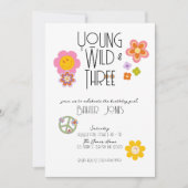 Jeune, sauvage et trois | Invitation du 3e anniver (Devant)