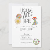 Jeune, sauvage et trois | Invitation du 3e anniver (Devant)