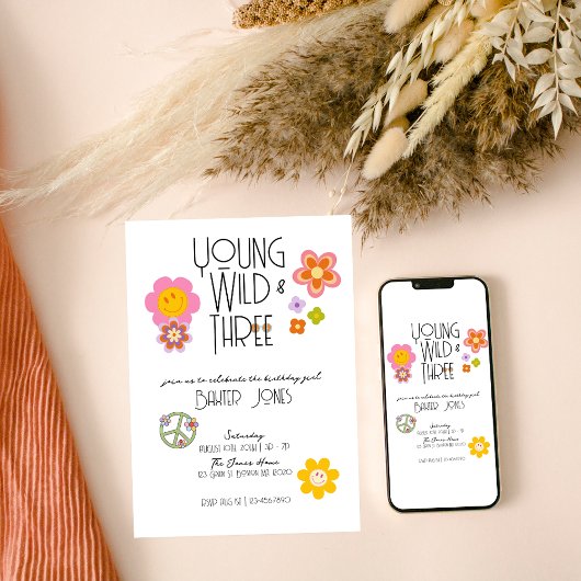 Jeune, sauvage et trois | Invitation du 3e anniver