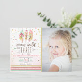 Jeune sauvage et trois invitation fille rose or 3è (Debout devant)