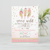 Jeune sauvage et trois invitation fille rose or 3è (Debout devant)