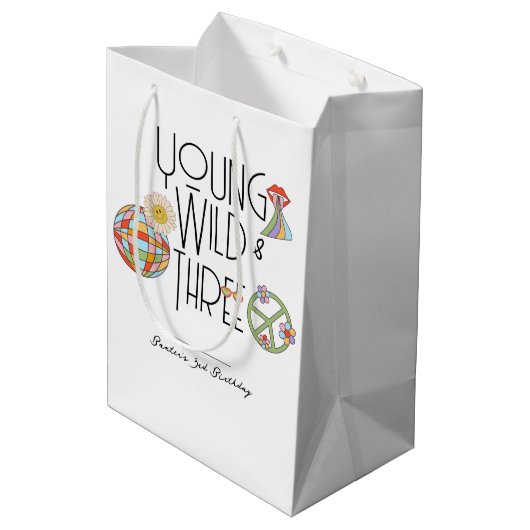 Jeune, sauvage et trois | Sac cadeau d'anniversair (Dos Angle)