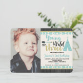 Jeune sauvage trois turquoise or photo invitation  (Debout devant)