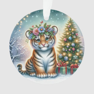 Jeune tigre avec couronne de houx
