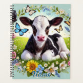 Jeune veau avec couronne de fleurs et papillons (Devant)