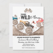 Jeune Wild Trois Anniversaire Monster invitation d (Devant)