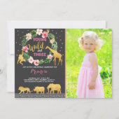 Jeunes Filles Et Trois Invitations D'Anniversaire (Devant)