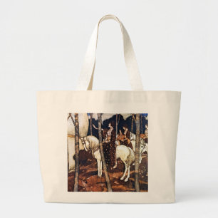 Jeunes filles sur le sac de chevaux blancs