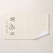 Jeunes mariés élégants crème naturelle initiale (Serviette à main)
