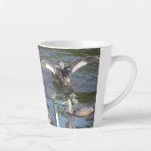 Jeunes Oiseaux Grebe Conception Latte Mug (Droite)