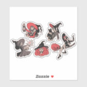 JEUNES STICKERS DE CARACTÈRES DE TÉMOINS DÉFINIS (Feuille)