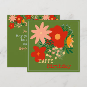 JEUX anniversaire carte de voeux original fleur ve