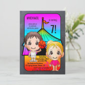 Jeux colorés Invitation Anniversaire de enfant Fes (Debout devant)