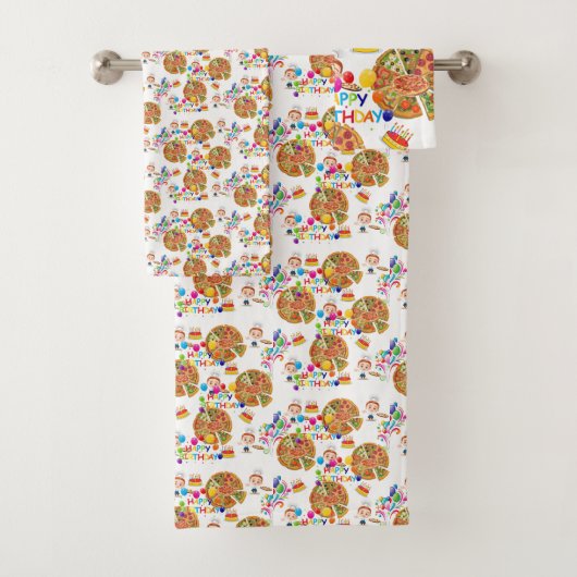 Jeux d'Anniversaire Pizza Serviettes de bain (En situation)