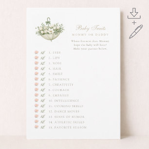 Jeux de Baby Shower Élégants de Printemps Carte de