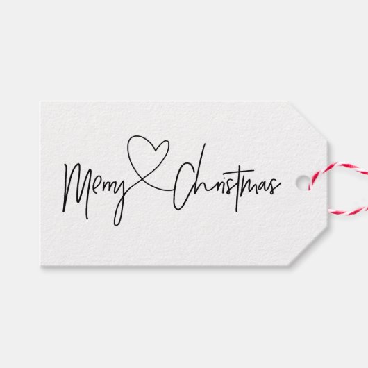 Jeux de étiquettes cadeaux de Noël noir et blanc (Devant (Horizontal))