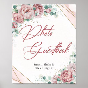 Jeux de livre d'or photo eucalyptus floral rose