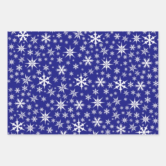 Jeux de papier à envelopper design Blue White Snow (Devant)