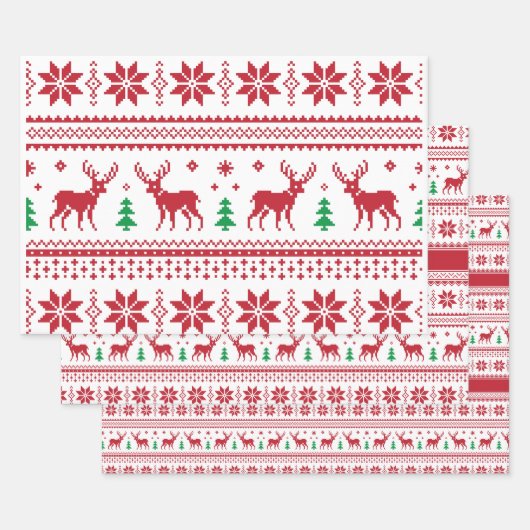 Jeux de papier de conception de Noël Fair Isle (Lot)