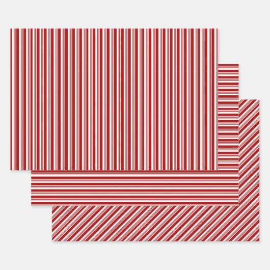 Jeux de papier d'enveloppement à bandes de menthe  (Lot)