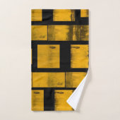 Jeux de serviettes de bain en noir jaune vif (Serviette à main)